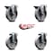 Service Caster 5'' Semi Steel Wheel Swivel Bolt Hole Caster Set with 2 Posi Lock Brakes, 4PK SCC-BH20S514-SSS-PLB-2-S-2 - alternate 4